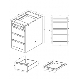 Dílenský stůl Profi + kontejner Z4 + kontejner Z7 120x84x70 