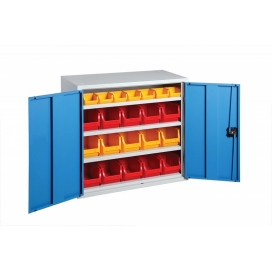 Skříň s plastovými zásobníky 800 x 750 x 380 mm