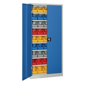 Skříň s plastovými zásobníky 800 x 1800 x 380 mm